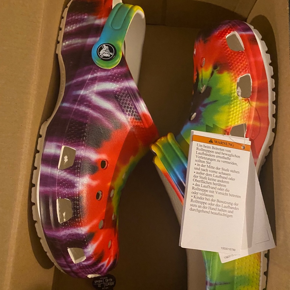 Tie dye Crocs